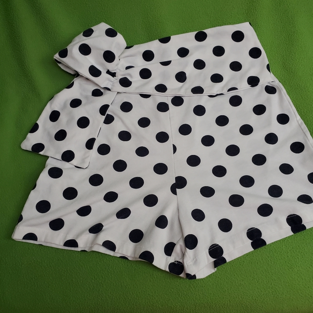 Rare Editions Shorts White with Black Polka Dots